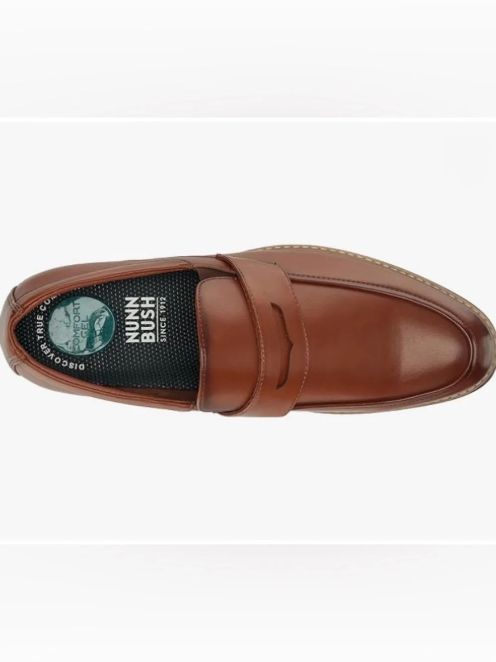 Nunn Bush Men's Cognac Leather Slip-On Loafers Size 8.5W
